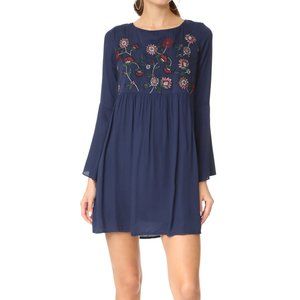 NWT BB Dakota Blue Embroidered Tie Back Dress - XS